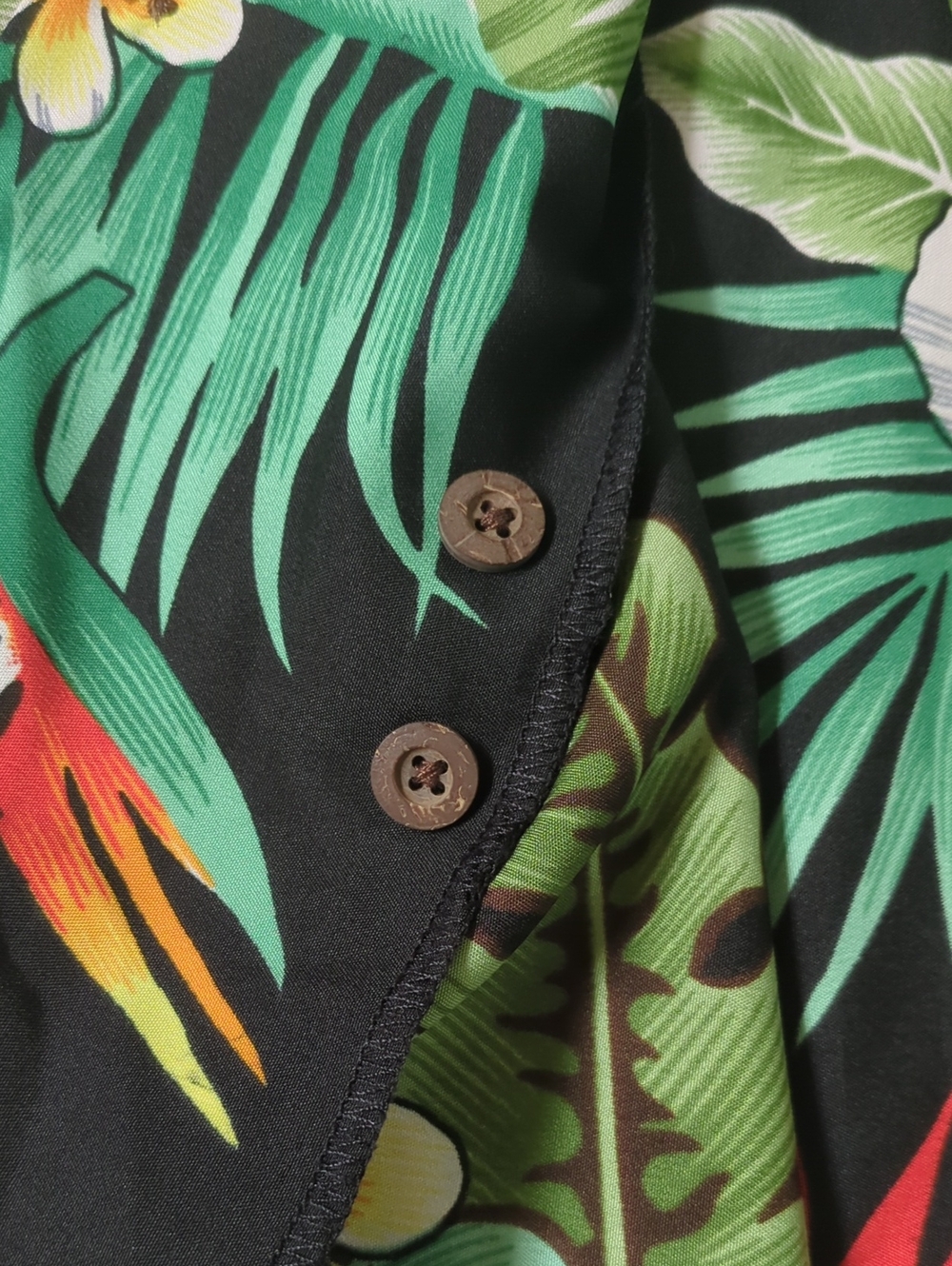 Alvish Tropical Floral Black Hawaiian Shirt - Picture 5 of 8